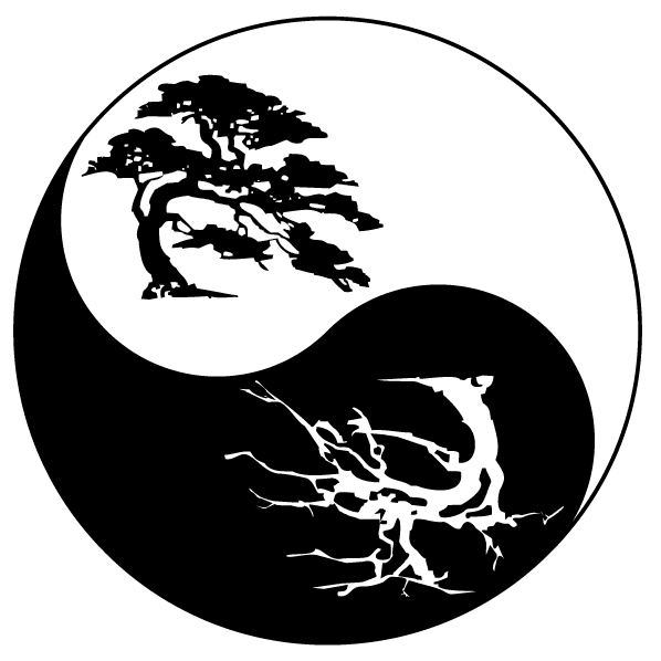 Black background with white abstract shapes